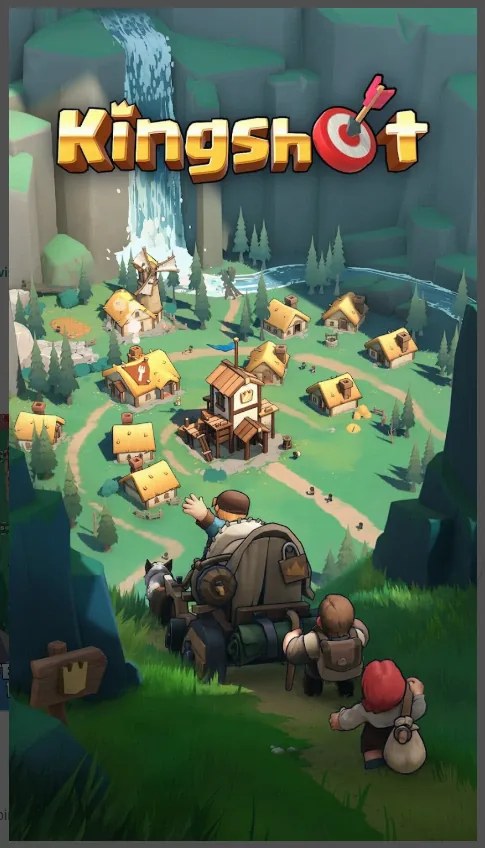 Official Kingshot artwork showing governors approaching a growing medieval town